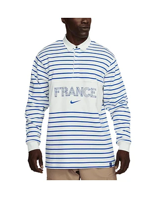 Nike Men's White France National Team Rugby Long Sleeve Top