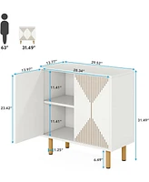 Tribesigns Sideboard Storage Cabinet, Wooden Buffet Floor Cabinet with Doors, Accent for Living Room