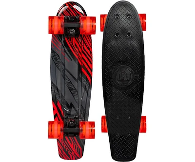 Madd Gear 22" x 6.25" Retro Skateboard for Ages 5+ Max 220 lbs, 62mm Wheels, Abec-9 Bearings - Rush