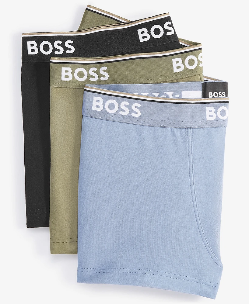 Hugo Boss Men's Logo-Waist Power Trunks, Set of 3