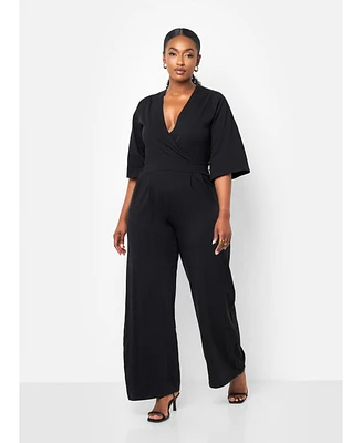 Rebdolls Plus Size Karma Pleated Wide Leg Jumpsuit