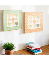 Slickblue Heart Pattern Wall Plaques with Gold Accents - Set of 2 - Home Decor