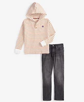 Epic Threads Little Big Boys Striped Thermal Hoodie Slim Jeans Created For Macys