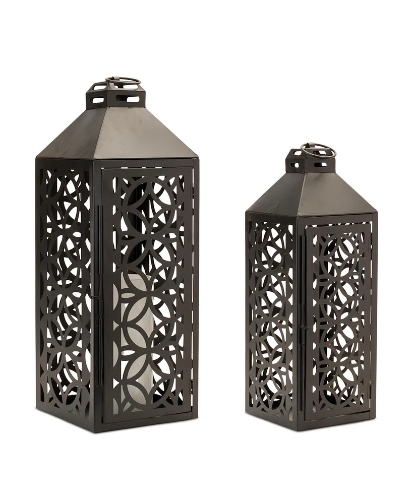 Slickblue Elegant Lantern Set of 2 - Ideal for Home Decor and Ambient Lighting