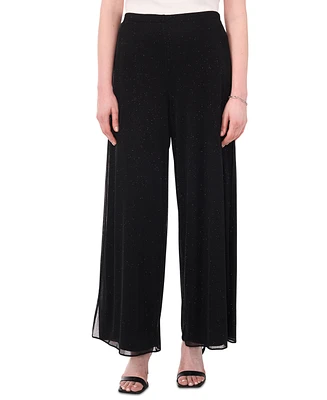 Msk Women's Glittered Pull-On Palazzo Pants