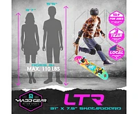 Madd Gear Beginner Skateboard for Kids Ages 5+ – 31" Popsicle Deck – Double Kicktail – Abec-5 Bearings – Max 110 lbs