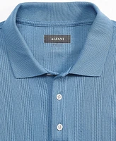 Alfani Men's Stretch Textured Stripe Jacquard Polo, Created for Macy's