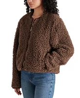 Steve Madden Women's Teddy Fleece Crewneck Jacket