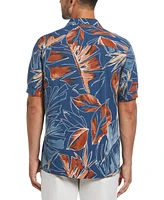 Cubavera Men's Short Sleeve Button-Front Oversized Tropical Print Camp Shirt