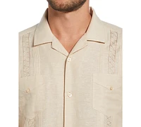 Cubavera Men's Big & Tall Embroidered Two-Pocket Short Sleeve Button-Front Guayabera Shirt