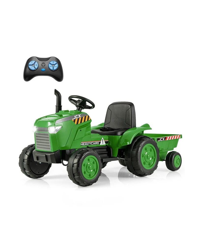 Slickblue 12V Kids Ride On Tractor with Trailer and Remote Control