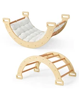 Slickblue 2-in-1 Arch Rocker with Soft Cushion for Toddlers-Natural