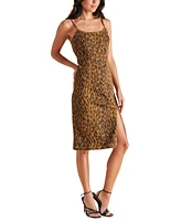 Steve Madden Women's Giselle Leopard-Print Side-Slit Dress