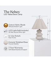 Brightech Kelsey 17.5" Led Bohemian Table Lamp with Ceramic Base