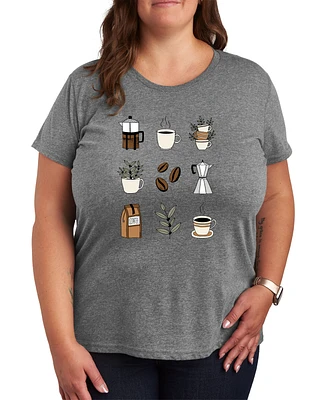 Hybrid Apparel Coffee Grid Plus Graphic Tee