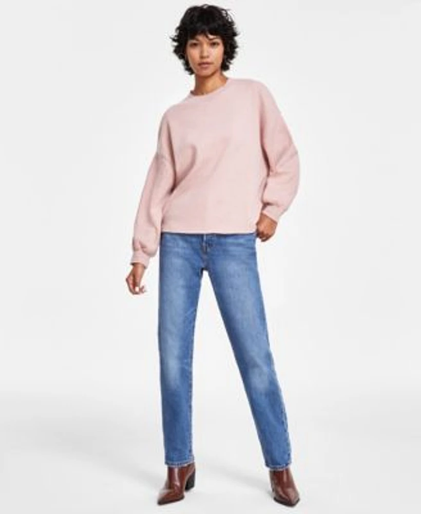 Levis Womens Leo Raw Cut Crewneck Sweatshirt 501 Jeans