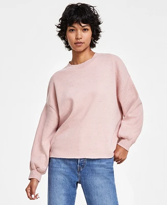 Levi's Women's Leo Crewneck Raw-Edge-Hem Sweater