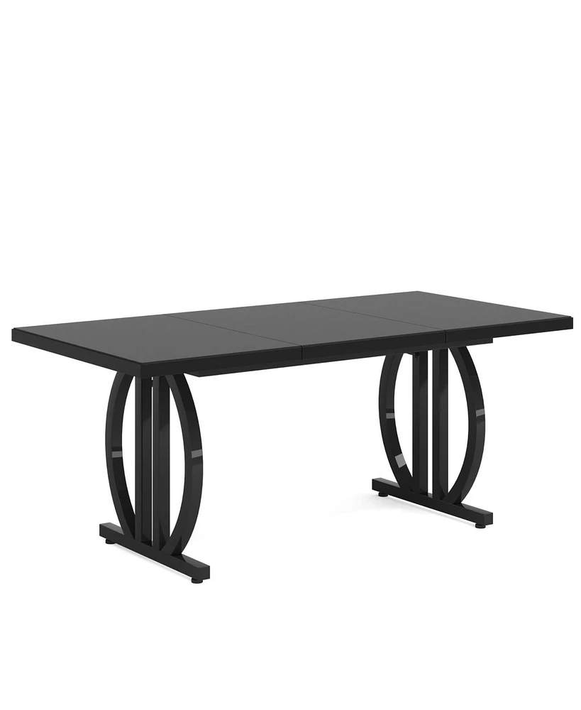 Tribesigns Executive Desk, 63 inch Large Modern Computer Desk with Metal Geometric Base, Conference Table for 4-6 People