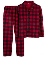 Carter's Adult Buffalo-Check Fleece Coat-Style Pajamas, 2 Piece Set