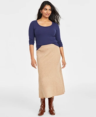 On 34th Women's Sweater-Knit Trumpet Midi Skirt, Created for Macy's