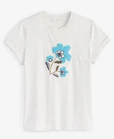 On 34th Women's Textured Flower-Graphic Crewneck T-Shirt, Created for Macy's