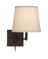 Lanett Modern Swing Arm Wall Lamps Set of 2 Painted Bronze Plug