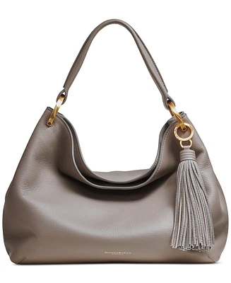 Donna Karan Glenwood Leather Shoulder with Tassel Detail