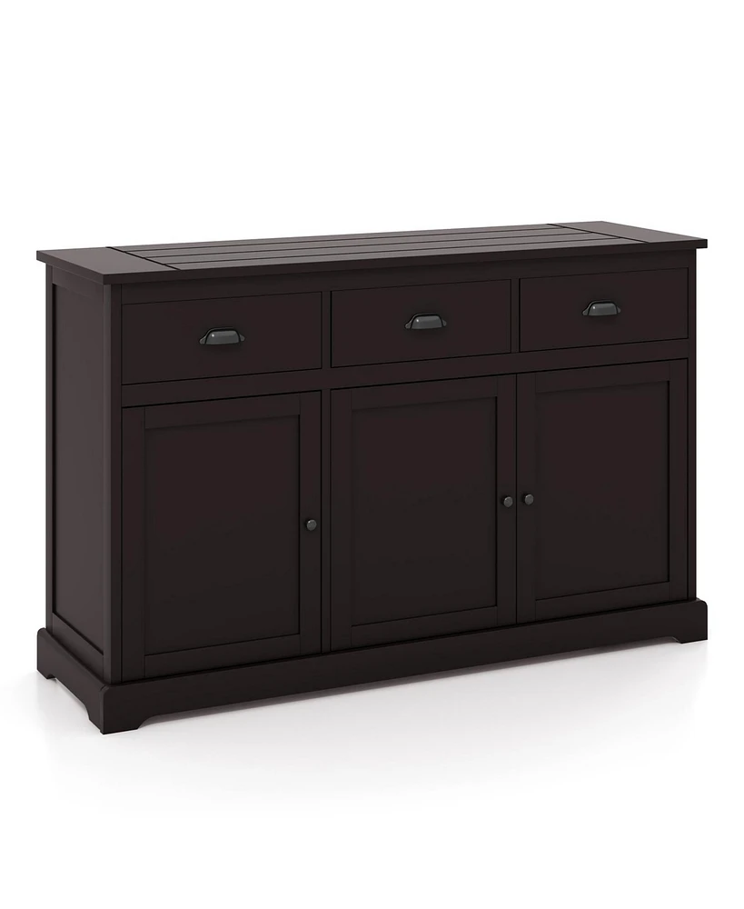 Slickblue 3 Drawers Sideboard Buffet Storage with Adjustable Shelves