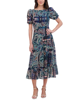 Vince Camuto Women's Printed Chiffon Midi Dress