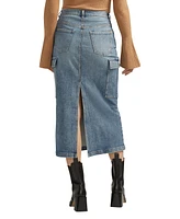 Silver Jeans Co. Women's Cargo High Rise Jean Skirt