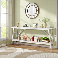 Tribesigns Extra Long Sofa Tables, 70.8”Console Table for Entryway, Wood Console 2 Tier Tv Stand, Behind Couch Living Room