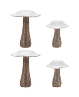 Slickblue Mushroom Figurine Set of 4 Whimsical Decor for Home and Garden