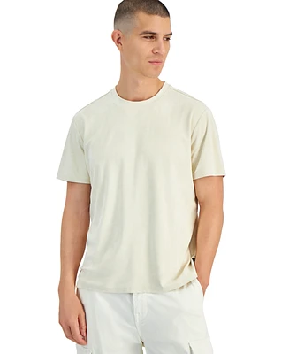 Guess Men's Garrett Relaxed Fit Faux Suede Short Sleeve Crewneck T-Shirt