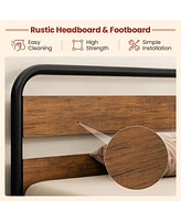 Sugift Arc Platform Bed with Headboard and Footboard