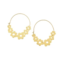 Ink + Alloy Maeve Floral Wrapped Hoop Brass