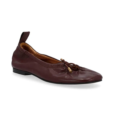 S100303-02 Rosalind Brown Leather Ballet Flats