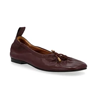 S100303-02 Rosalind Brown Leather Ballet Flats