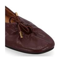 S100303-02 Rosalind Brown Leather Ballet Flats