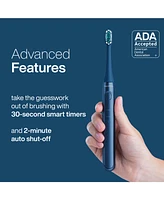 AquaSonic Icon Rechargeable Toothbrush | Magnetic Holder & Slim Travel Case 2 Brushing Modes Smart Timers Modern Convenient