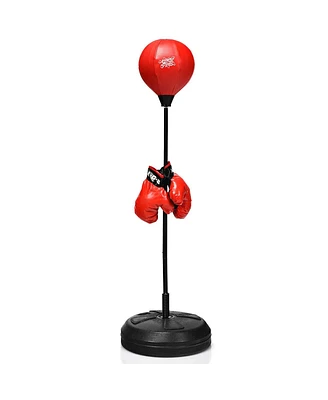 Vebreda Adjustable Height Punching Bag with Stand Plus Boxing Gloves for Both Adults and Kids