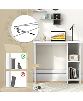 Skonyon Small Computer Desk with Storage and Adjustable Shelf