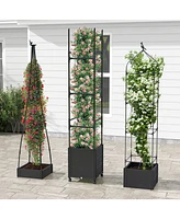Skonyon Garden Obelisk Trellis with Self-Drainage System for Climbing Plants