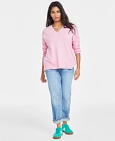 On 34th Women's V-Neck Dropped-Shoulder Sweater, Created for Macy's