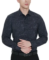 Tallia Men's Slim-Fit Paisley Dress Shirt