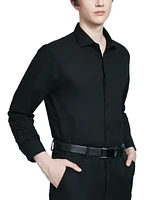 Perry Ellis Men's Modern-Fit Lux Twill Solid Dress Shirt