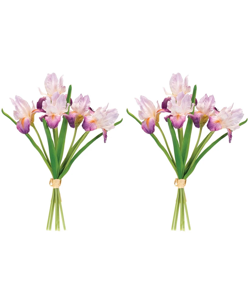 Slickblue Iris Floral Bundles for Elegant Spring and Home Decor (Set of 2)