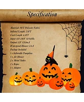 Givimo Halloween 7.5 Feet Inflatable Pumpkin Combo with Witch Black Cat