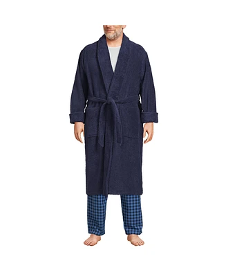 Lands' End Big & Tall Calf Length Turkish Terry Robe