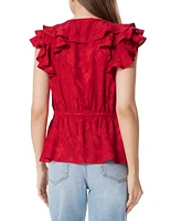 Sam Edelman Women's Maila Ruffle-Trim Peplum Top