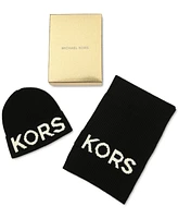 Michael Kors Fisherman's Rib Beanie and Scarf Boxed Gift Set